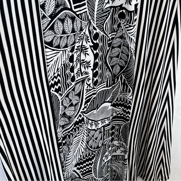 Chicos Tropical Print Flattering Stripes Halter Keyhole Tie Neck Maxi Dress 0P - Picture 7 of 15